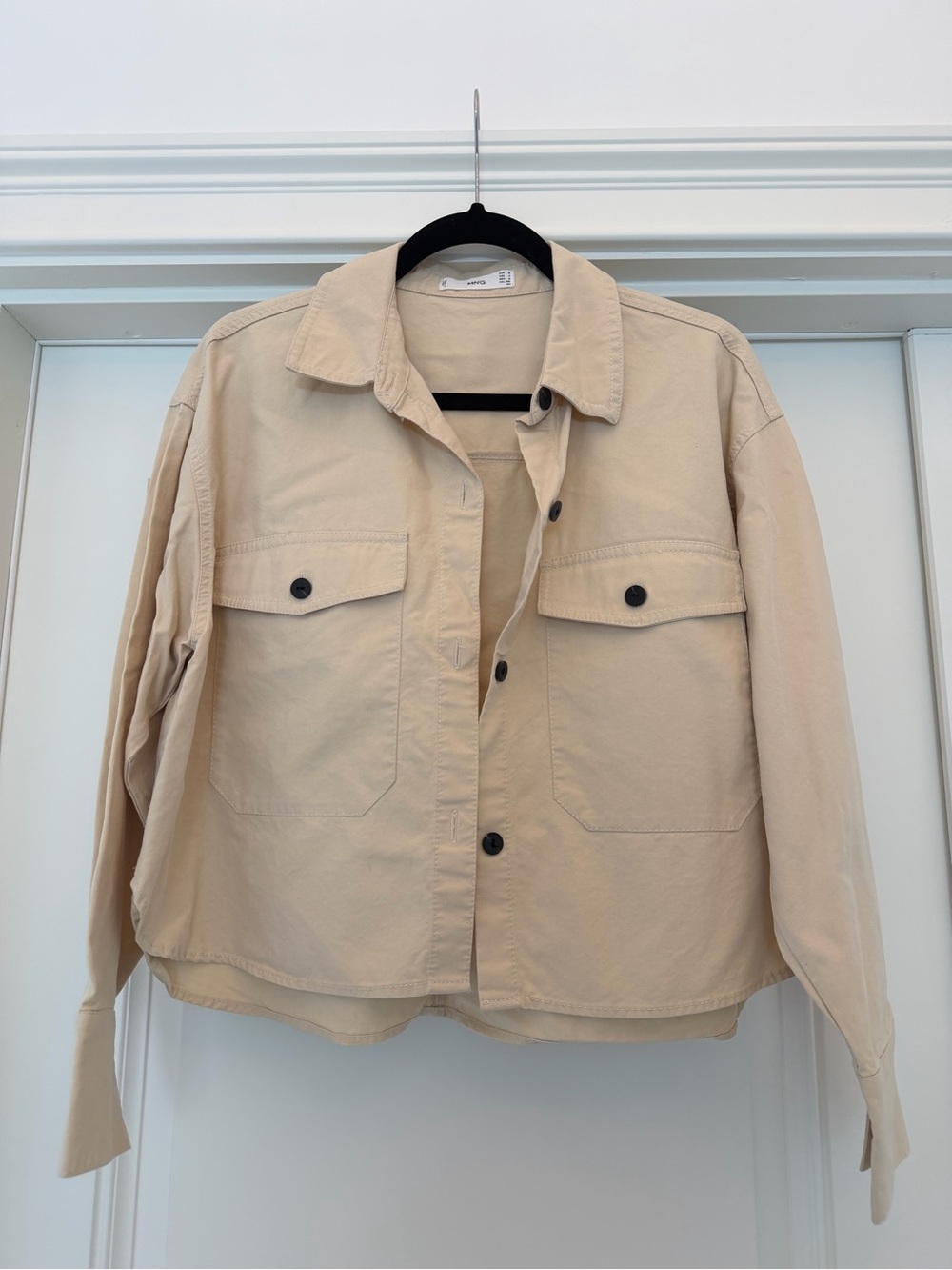 Mango Beige Utility Shirt Jacket size 6